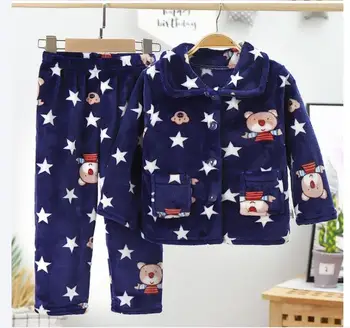 2020 Nauja Vaikų pižamos Žiemos Flanelė Sleepwear Berniukai Nuolat šilta Pižama Rinkiniai Homewear Mergaitėms Vaikų clothing1-10Y