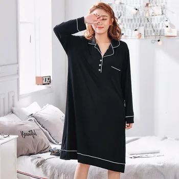 4XL-5XL plius dydis sleepwear moterų negabaritinių pižamą ilgomis rankovėmis namų drabužių pavasario vasaros sleepdress motinystės apatinis trikotažas modalinis
