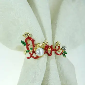 Nemokamas pristatymas Meilės kristalų servetėlių žiedas, birių servetėlių laikiklis ravėjimas 12 vnt qn19090403