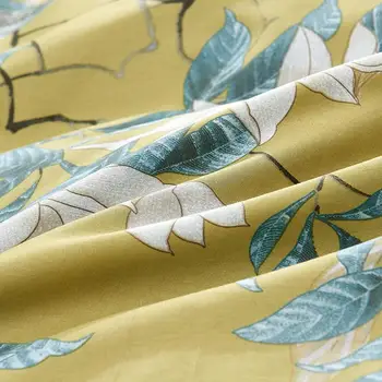 Šilkiniai Egipto medvilnės Geltona stiliaus Paukščiai, Gėlės Antklode Padengti paklode Įrengtas lapas rinkinys King Size Karalienė Patalynės Komplektas