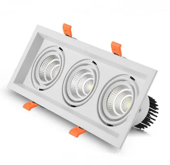 Įleidžiamas kvadratinis reguliavimas LED, COB Pritemdomi Šviestuvai ac85-265V 10W 12W 20W 24W 30W 36W LED Lubų šviestuvas apšvietimas