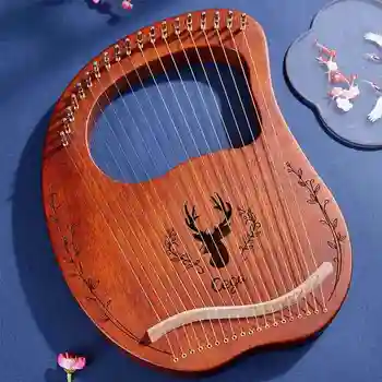 Lyra Fortepijonas 19 Stygos Mediniai Raudonmedžio Lyra Arfos Muzikos Instrumentas, 16-String su Derinimo Raktas ir Atsarginės Stygos