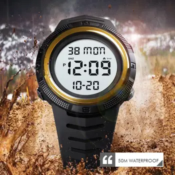SKMEI Skaitmeninių Laikrodžių Vyrams LED Šviesos Sporto Žiūrėti Vandeniui Prabanga Karinės Laikrodis Chronograph Watch Vyrų horloges mannen