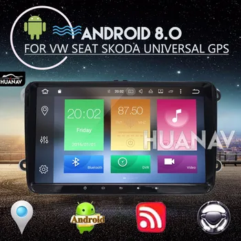 Automobilio Radijas 9inch Universal 2din DVD grotuvas GPS Navigacija, VW Volkswagen golf passat tiguan skoda yeti puikus Android 8.0/7.1