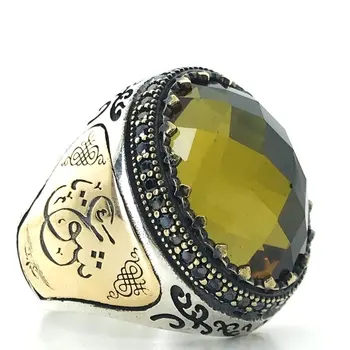 Rankų Darbas Diyaspor Kubinis Cirkonis Specialaus Dizaino Sidabro Men 'S Ring