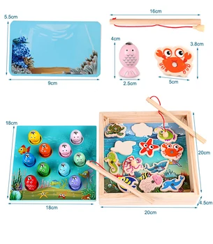 Naujas Vaikams, Mediniai Žaislai, Magnetinio Žaidimai Žvejybos Žaislas Žaidimą Vaikams 3D Žuvies Baby Vaikų Švietimo Žaislai, Lauko Juokinga Berniukai Mergaitė Dovanos