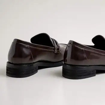 Krazing Puodą 2020 lakinės odos klasika loafer aikštėje kojų mažas kulniukai vairavimo moterų siurbliai paslysti ant trumpas, brandaus pavasario batai L93