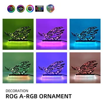A-RGB ROG Pav Tikėjimo Apdailos 5V3Pin Respublikos Žaidėjų LED Rainbow Apšvietimo AURA SYNC Užsakymą MOD Akrilo Apšvietimo Skydelis