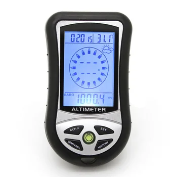 8 1 Žvejybos Daugiafunkcį Lauko Temperatūros Backlight Black LCD Ekranas Žygiai Su Baterija Praktiškai Skaitmeninis Aukštimatis
