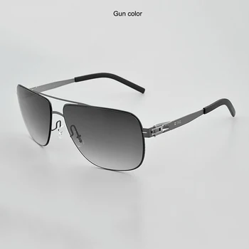2018 naują ŽYMĄ Prekės Vokietija Nerūdijančio Plieno metalo akiniai nuo saulės Vyrams Aikštėje Trumparegystė-Ultra plonas šviesos mados retro saulės akiniai Vairavimo