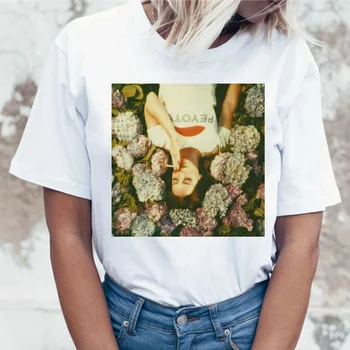 Lana del rey marškinėliai korėjos Moterų moterų Juokingas Animacinių filmų Atspausdintas T-shirt Harajuku drabužių Ullzang Viršuje Tee drabužius Marškinėlius