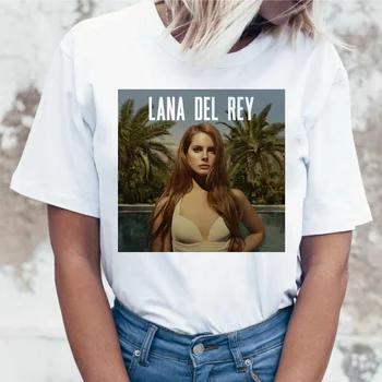 Lana del rey marškinėliai korėjos Moterų moterų Juokingas Animacinių filmų Atspausdintas T-shirt Harajuku drabužių Ullzang Viršuje Tee drabužius Marškinėlius
