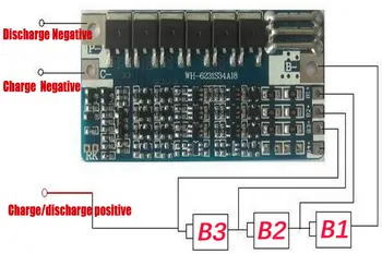 3P 16A lifepo4 9.6 V 18650 BMS PCM akumuliatoriaus apsaugos valdybos bms su balansą lifepo4 baterijos elementų paketas su balansavimo