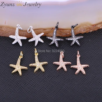 10VNT ZYZ175-9479 Star / Starfish Kubinių Zirconia (CZ Mikro Nutiesti Žavesio Dėl Apyrankės & Karoliai Pakabukas Pakabukai Moterų Papuošalai