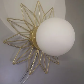 Aukso Turas Stiklo Lubų Šviesos Gėlių Saulės Formos Metalo Modernios LED Prieškambario Lubų Lempa Persirengimo Kambarys Koridoriaus Illuminaire