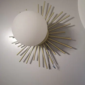 Aukso Turas Stiklo Lubų Šviesos Gėlių Saulės Formos Metalo Modernios LED Prieškambario Lubų Lempa Persirengimo Kambarys Koridoriaus Illuminaire