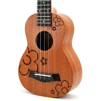 21 colių, raudonmedžio aukštų moterų animacinių filmų havajų gitara Sapele raudonmedžio 4 styginių Havajų gitara instrumentas