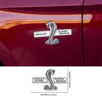 1 Pora Mustang SHELBY GT500 Super Snake Logotipas Kobra Siena Grotelės Ženklelis Ford Focus 1 2 3 Mondeo 