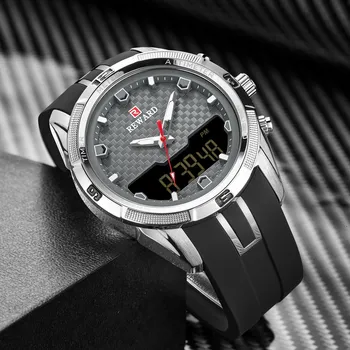 ATLYGIS vyriški Laikrodžiai Viršuje Prabangos Prekės Silikono Sporto Laikrodžiai Kvarcinis LED Skaitmeninio Laikrodžio Dvigubas Ekranas Vandeniui atsparus Laikrodis