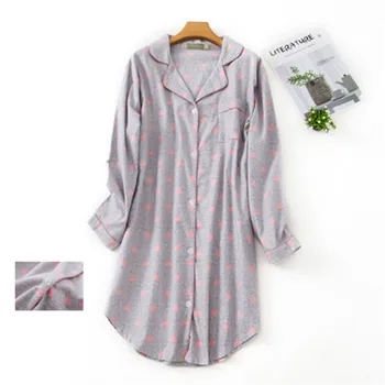 Grynos Medvilnės Moterų Dygsnio Nightdress Pledas Femme Sleepwear Didelis Dydis Sexy Ilga Pyjama 2020 Mados Homewear