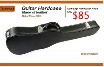 Aukščiausios kokybės FPHD-001 juoda spalva gitaros formos Dirbtinė oda hardcase už Stratocstaer & Telecaster 