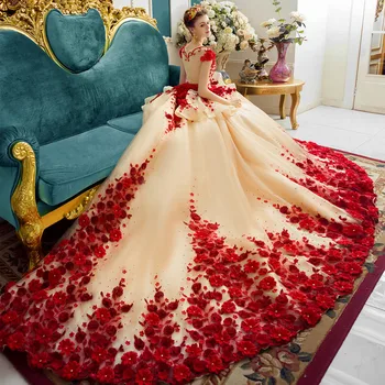 2020 Prabanga Quinceanera Kamuolys Suknelė Suknelė 3D Gėlių Nėrinių Aplikacijos Saldus 16 Grindų Ilgis Balniškumas Atgal Reljefiniai Šalies Prom Vakare Gown
