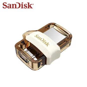 SanDisk OTG USB Flash Drive 32GB USB 3.0 Dual Sąsaja Pen Ratai Aukso Mini 64GB Atminties PenDrive Tablet 