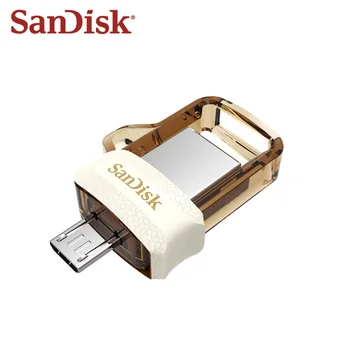 SanDisk OTG USB Flash Drive 32GB USB 3.0 Dual Sąsaja Pen Ratai Aukso Mini 64GB Atminties PenDrive Tablet 