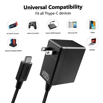 ES/JAV Plug 5V2.4A Įkroviklis Nintendo Jungiklis NR Žaidimų Konsolės 100-240V USB C Tipo Maitinimo Adapteris