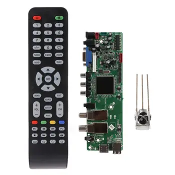 DVB-S2, DVB-T2, DVB-C Skaitmeniniai Signalų ATV Klevo Vairuotojui LCD Nuotolinio Valdymo Valdybos Paleidimo Universalus Dual USB Media QT526C V1.1 T. S5