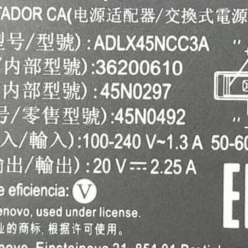 Originalus 20V 2.25 A 45W 3pin AC Adapteris, įkroviklis, Lenovo G40-30/45/70 ThinkPad JOGOS 11E/11S/12/14/15 JOGOS 260/370/460/500series
