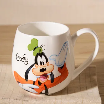 Mickey Mouse Tiesiai gėrimo taurė Cartoon Minnie Keraminiai Puodeliai Pieno Rankena Kavos Puodelis