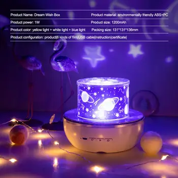 360 Pasukti Spalvotų Keitimas Naktį LED Šviesos Įkrovimo Žvaigždėtas Dangaus Projektorius Žibintai Mirksi Star Vaikai Kūdikių Dovanos