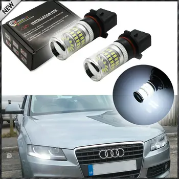 2vnt Klaidų Balta P13W LED Lemputės w/ Atšvaitas Veidrodis Dizainas 2008-12 B8 Audi, modelis A4 arba S4 su halogeninėmis žibintų gaubtai