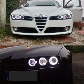 6pcs Super Ryški balta spalva 3528 SMD led Angel Eyes komplektas, šviesos važiavimui dieną DRL už Alfa Romeo 159 2005-2011 Automobilių Stilius