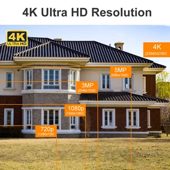 4K Ultra HD 8MP Saugumo Kameros 4 1 HAINAUT TVI CVI Kulka Kamera Lauko oro sąlygoms, Vaizdo stebėjimo kamerų Priežiūra Naktinio Matymo Kamera