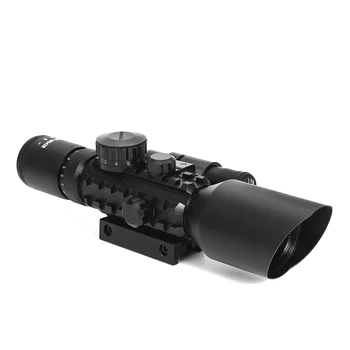 Medžioklės žvilgsnio 3-10x42EG Taktinė Optika Reflex Akyse Riflescope Picatinny Weaver Green Red Dot Kalno Su Lazerio Šautuvas Ieškoti