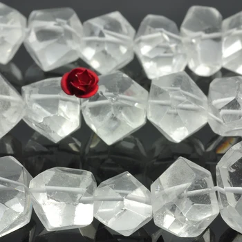 Gamtos Prehnite white Crystal 11-14x14-18mm Akmeniniai Karoliukai Briaunotas nereguliarus Papuošalai Padaryti karoliai 15inch ICNWAY