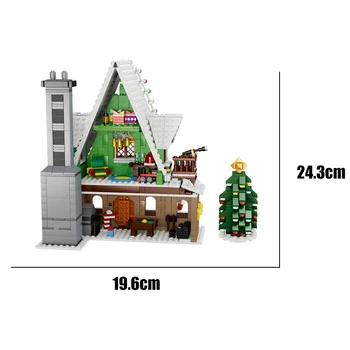 1452PCS Miestas Žiemos Sniego Namus Santa Claus Kūrimo Bloką Kūrėjas Draugų Namuose, Kalėdų Eglutė Duomenys Plytų Žaislai Vaikams