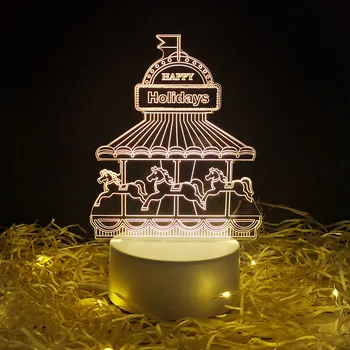 Medžio Briedžių Kalėdų 3D Akrilo USB Naktį Šviesos Kalėdų Dovana Kalėdų Dekoracijas Namų Navidad 2021 Naujųjų Metų Namuose, Naktiniai staleliai, Lempa
