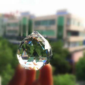 20pcs/daug 40mm K9 Skaidraus krištolo stiklas briaunotas Liustra kamuolys Apšvietimo Penant, Fenghui kamuolys Namų Puošybai
