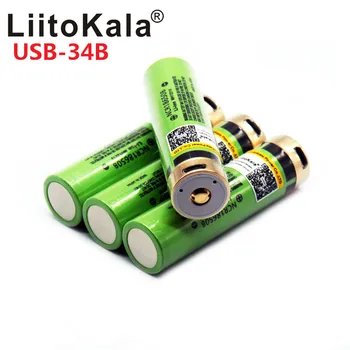 LiitoKala 3.7 V 18650 3400mAh Li-ion USB Įkrovimo Baterija (akumuliatorius Su LED Indikatorius DC-Įkrovimas