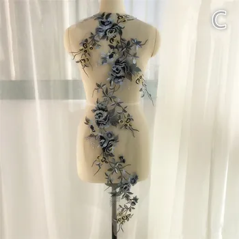1Set Spalvingų Nėrinių Audinio Suknelė, Etapas, Siuvinėjimo, Hand Made 