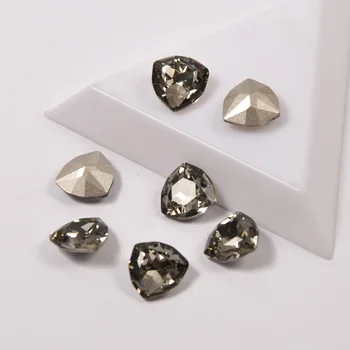 Black Diamond Spalvos Trilliant Formos 6pcs 10vnt 21pcs Blizgiu Cirkonio Kristalai Nagų Ant Akmenų 3D 