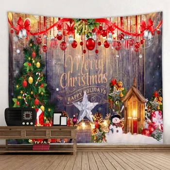 Kalėdų gobelenas Kalėdų eglutės fone, sieniniai gobelenai atostogų apdaila, namų apyvokos daiktai, didelės antklodė 7 dydis