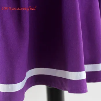 Ne Žaidimas, Ne Gyvybės Shiro Cosplay Marškinėliai Klostuotas Sijonas Perukas Kostiumas ilgomis Rankovėmis Sailor Kostiumas Suknelė Violetinė Juoda Japonijos mokyklinę uniformą