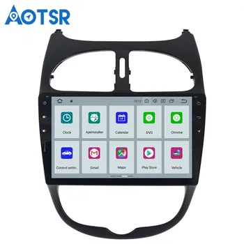 Aotsr HD 1024X600 1 din 9inch 4 Core Android 9.0 Automobilių DVD Grotuvo Peugeot 206 Auto GPS Navigacija Radijo Multimedijos AUTOMOBILIŲ BT WIFI