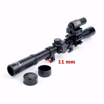 JAV RU Akcijų 4x20 Šautuvas, Optika taikymo Sritis Riflescope su Red Dot Lazerinio Taikiklio ir 11mm Geležinkelių Stovai 22 Kalibro Ginklai Medžioklei