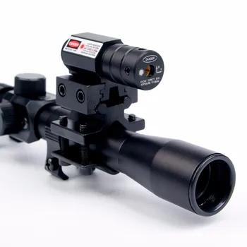 JAV RU Akcijų 4x20 Šautuvas, Optika taikymo Sritis Riflescope su Red Dot Lazerinio Taikiklio ir 11mm Geležinkelių Stovai 22 Kalibro Ginklai Medžioklei