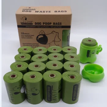 16 roll Vienkartiniai EKOLOGINIO Šiukšliadėžės Šunų Poo krepšys mažų roll flat top tipo plastiko Šiukšlių maišelis su pakavimo šuns kakutį daugkartinio naudojimo krepšiai